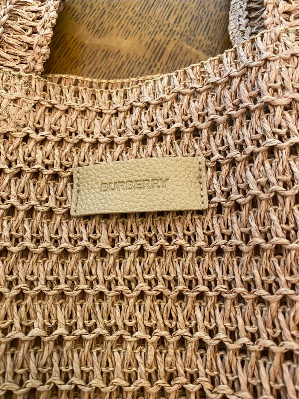 Burberry Straw Tote in Light Brown